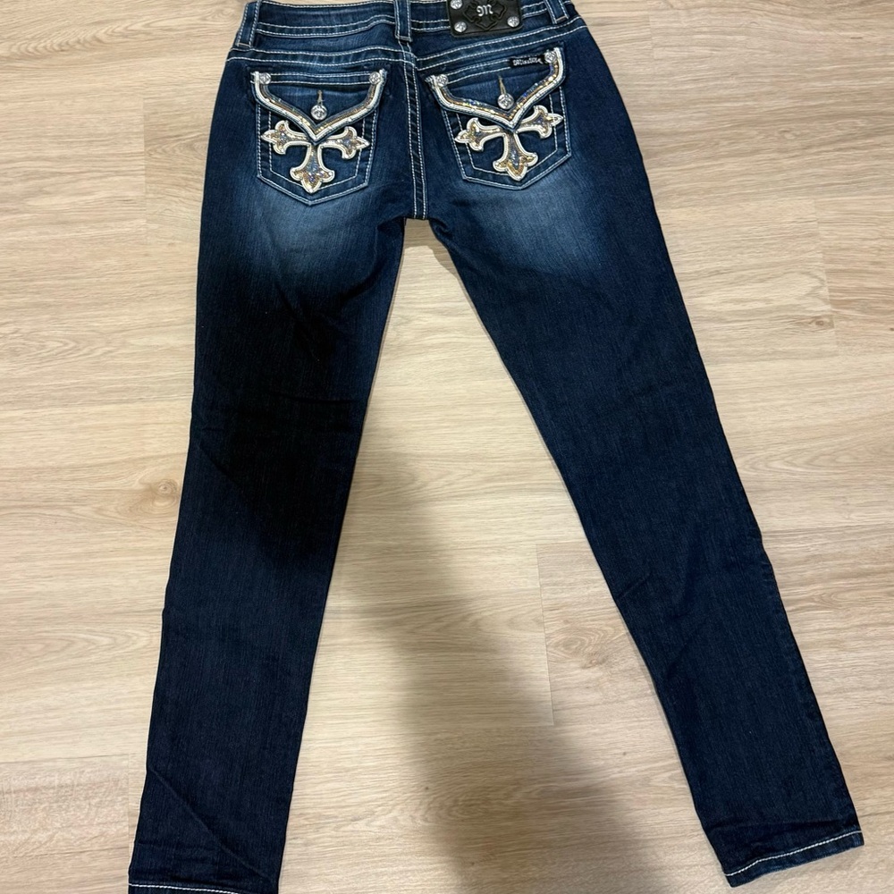 Miss Me Women's Dark Wash Signature Skinny Jeans - Picture 3 of 4